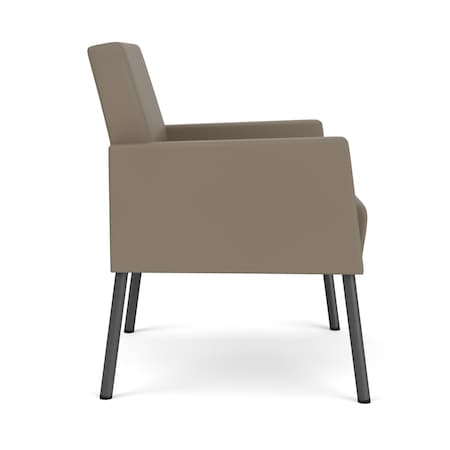 Lesro Mystic Lounge Reception Guest Chair, Charcoal, MD Farro Upholstery ML1101